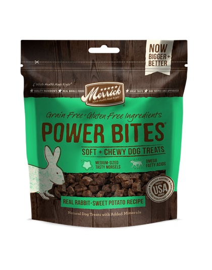 Merrick Power Bites Real Rabbit And Sweet Potato Recipe 6 oz.(Case Of 6)
