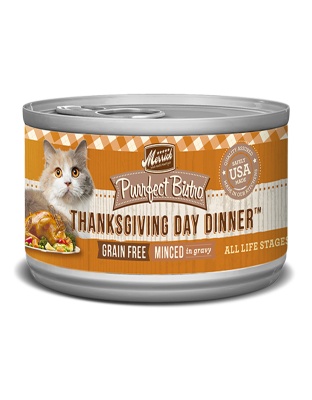 Merrick Cat Purrfect Bistro Grain Free Minced Thanksgiving Day Dinner  3oz. (Case of 24)
