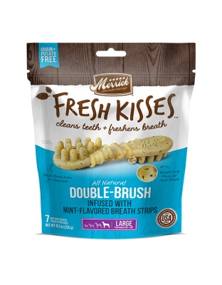 Merrick Fresh Kisses Mint Breath Strips For Large Dogs (70  Lbs) 11.7oz.