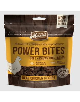 Merrick Dog Power Bites Big Chicken 14oz. (Case Of 4)