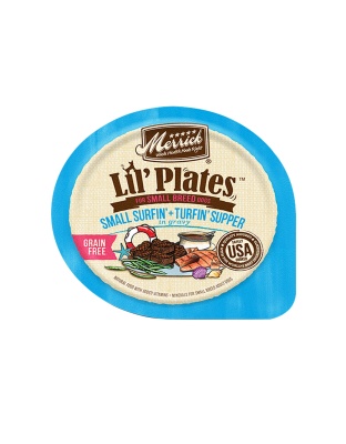 Merrick Lil Plates Grain Free Small Surfin  Turfin Supper Dog Food 3.5oz. (Case of 12)