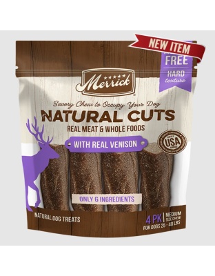 Merrick Dog Natural Cut Venison Medium Chew 4 Count