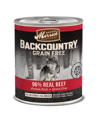 Merrick Dog Backcountry Grain Gree 96% Beef 12.7oz. (Case of 12)