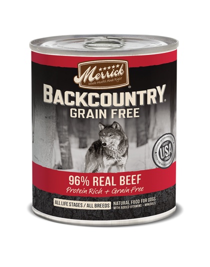 Merrick Dog Backcountry Grain Gree 96% Beef 12.7oz. (Case of 12)