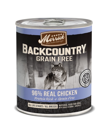 Merrick Dog Backcountry Grain Gree 96% Chicken 12.7oz. (Case of 12)