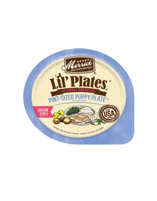 Merrick Lil Plates Grain Free Pint-Sized Puppy Plate In Gravy Dog Food 3.5oz. (Case of 12)