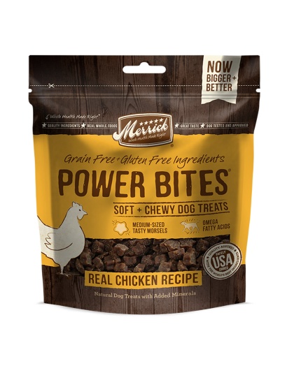 Merrick Power Bites Real Chicken Recipe 6 oz.(Case Of 6)