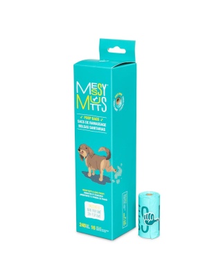 Messy Mutts Dog Advanced Biorecycle Poop Bag Teal 16 Rolls 240 Count