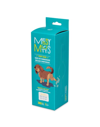 Messy Mutts Dog Advanced Biorecycle Poop Bag Teal 365 Count Bulk