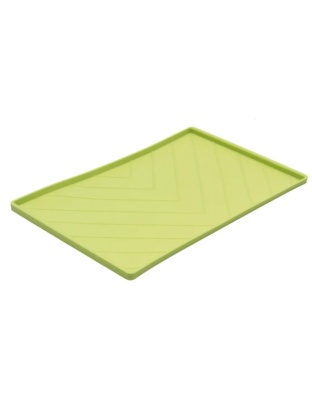 Messy Mutts Dog Silicone Mat Metal Rods Green Medium