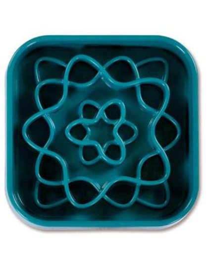 Messy Mutts Dog Slow Feeder Square Blue 8 Cup