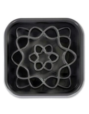 Messy Mutts Dog Slow Feeder Square Grey 8 Cup
