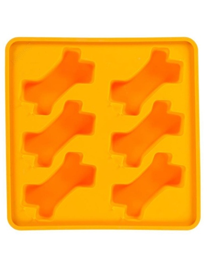 Messy Mutts Dog Framed Silicone Interactive Popsicle Mold 10In X 10In Orange