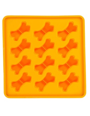 Messy Mutts Dog Framed Silicone Treat Making Mold 10In X 10In Orange