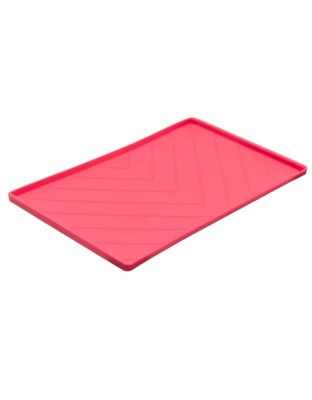 Messy Mutts Dog Silicone Mat Metal Rods Red Large