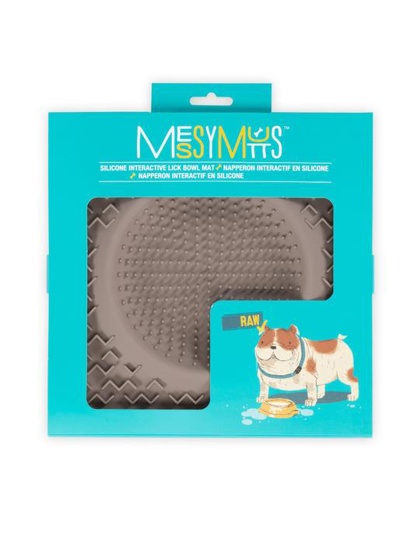 Messy Mutts Dog Theraputic Lickin Bowl Grey