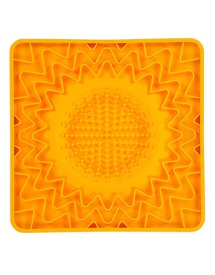 Messy Mutts Dog Cat Framed Silicone Interactive Licking Bowl Mat 10In X 10In Orange