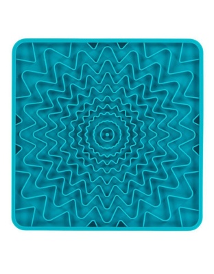 Messy Mutts Dog Framed Silicone Interactive Licking Mat 10In X 10In Blue