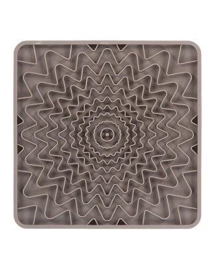 Messy Mutts Dog Framed Silicone Interactive Licking Mat 10In X 10In Grey