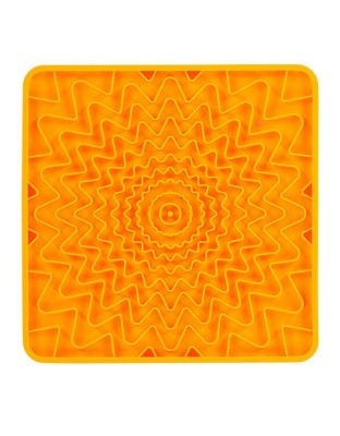 Messy Mutts Dog Framed Silicone Interactive Licking Mat 10In X 10In Orange
