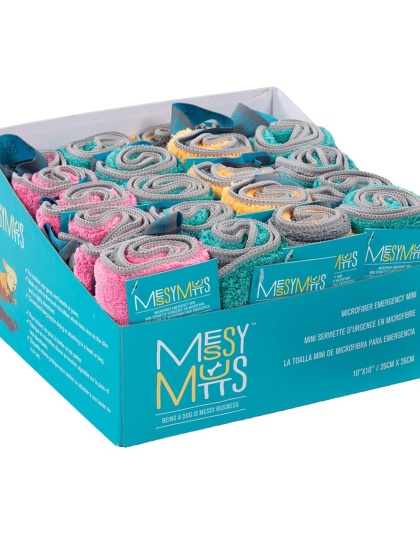 Messy Mutts Dog Microfiber Mini Towel 10In. X 10In. (Assorted; 20 Count)