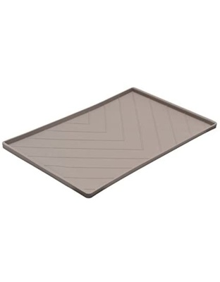 Messy Mutts Dog Cat Bowl Mat Silicone Light Grey