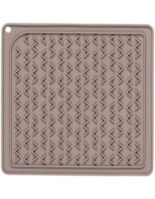 Messy Mutts Dog Lick Mat Silicone Warm Grey Medium