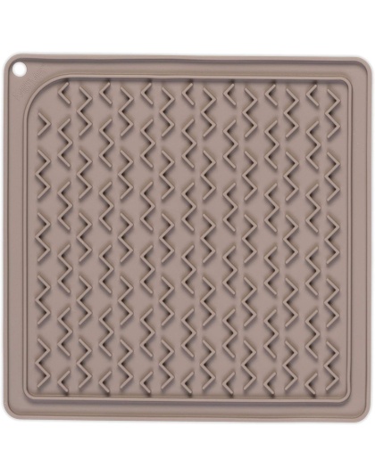 Messy Mutts Dog Lick Mat Silicone Warm Grey Medium