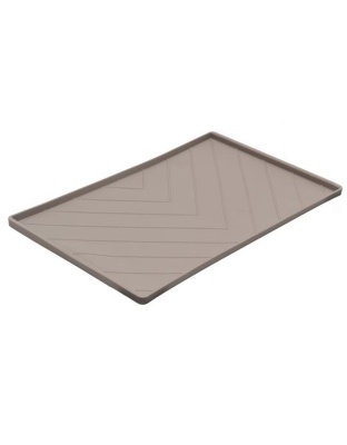 Messy Mutts Dog Silicone Mat Metal Rods Grey Medium