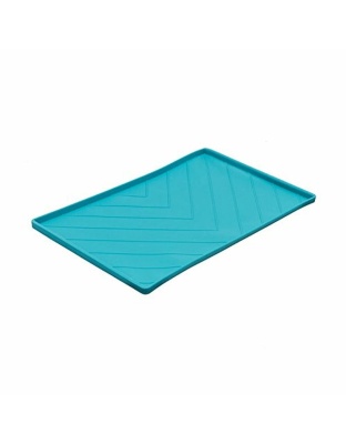 Messy Mutts Dog Silicone Mat Metal Rods Blue Medium