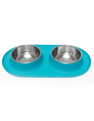 Messy Mutts Double Feeder Blue 1.5 Cup