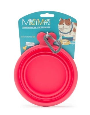 Messy Mutts Dog Collapsible Bowl Red 1.5 Cup