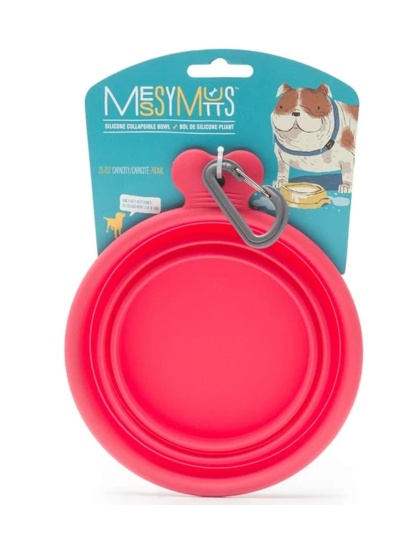 Messy Mutts Dog Collapsible Bowl Red 1.5 Cup