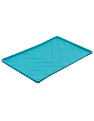 Messy Mutts Dog Silicone Mat Metal Rods Blue Large