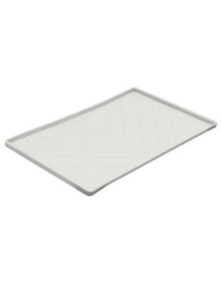 Messy Mutts Dog Silicone Mat Metal Rods Light Grey Medium