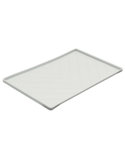 Messy Mutts Dog Silicone Mat Metal Rods Light Grey Medium