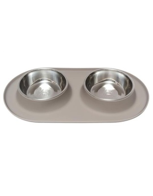 Messy Mutts Double Feeder Grey 6 Cup