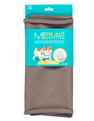 Messy Mutts Dog Silicone Mat Metal Rods Grey Large