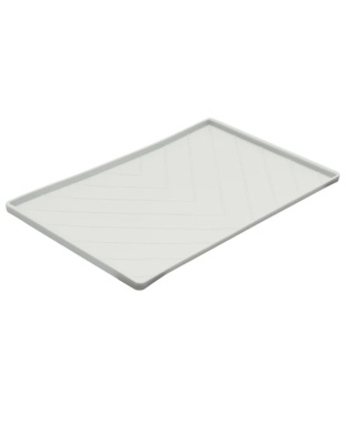 Messy Mutts Dog Silicone Mat Metal Rods Light Grey Large