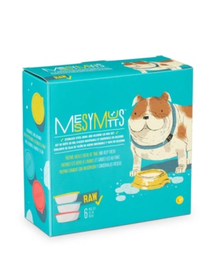 Messy Mutts Dog Bowl and Lid Set 6 Cup 6 Pack