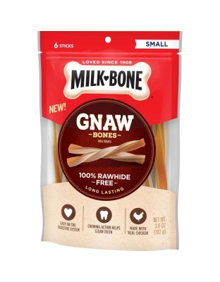 Milk-Bone Gnaw Bones Stick Dog Treats Chicken 1ea/3.6 oz, 6 ct