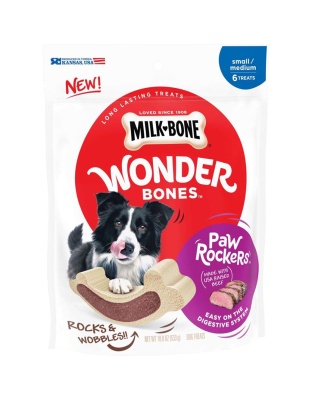 Milk-Bone Wonder Bones Paw Rockers Dog Treats Beef 1ea/18.8 oz, 6 ct, SM/MD