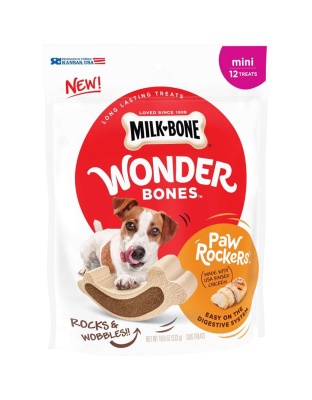 Milk-Bone Wonder Bones Paw Rockers Dog Treats Chicken 1ea/18.8 oz, 12 ct, Mini