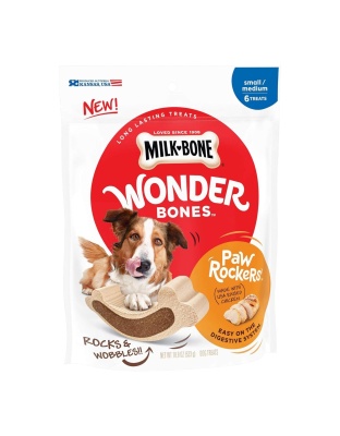 Milk-Bone Wonder Bones Paw Rockers Dog Treats Chicken 1ea/18.8 oz, 6 ct, SM/MD