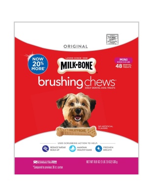 Milk-Bone Brushing Chews Dog Treat Original 1ea/XS, 5-24 lb, 48 ct