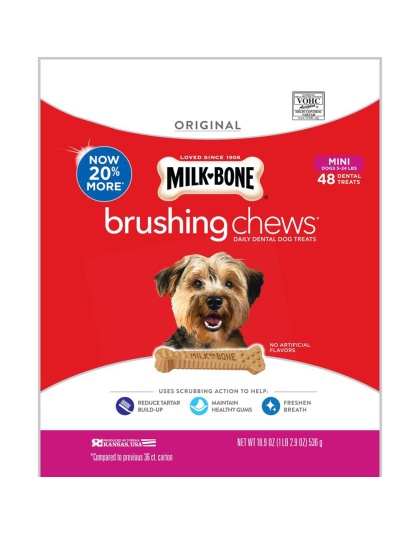 Milk-Bone Brushing Chews Dog Treat Original 1ea/XS, 5-24 lb, 48 ct