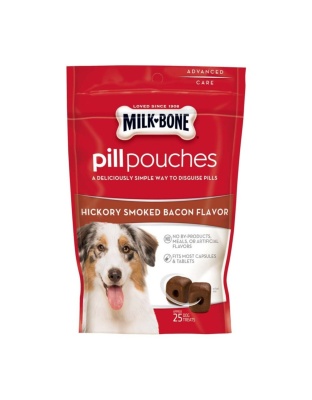 Milk-Bone Pill Pouches Dog Treats Hickory Smoked Bacon Flavor, 1ea/25 ct, 6oz.