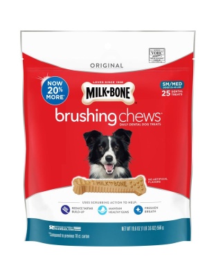 Milk-Bone Brushing Chews Dog Treat Original 1ea/SM/MD, 25-49 lb, 25 ct