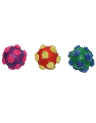 Multipet 4-TEEN Plush/Rubber Ball Dog Toy Assorted 1ea/4 in