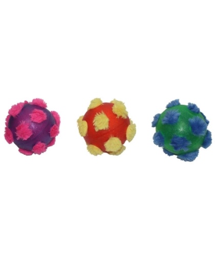 Multipet 4-TEEN Plush/Rubber Ball Dog Toy Assorted 1ea/4 in